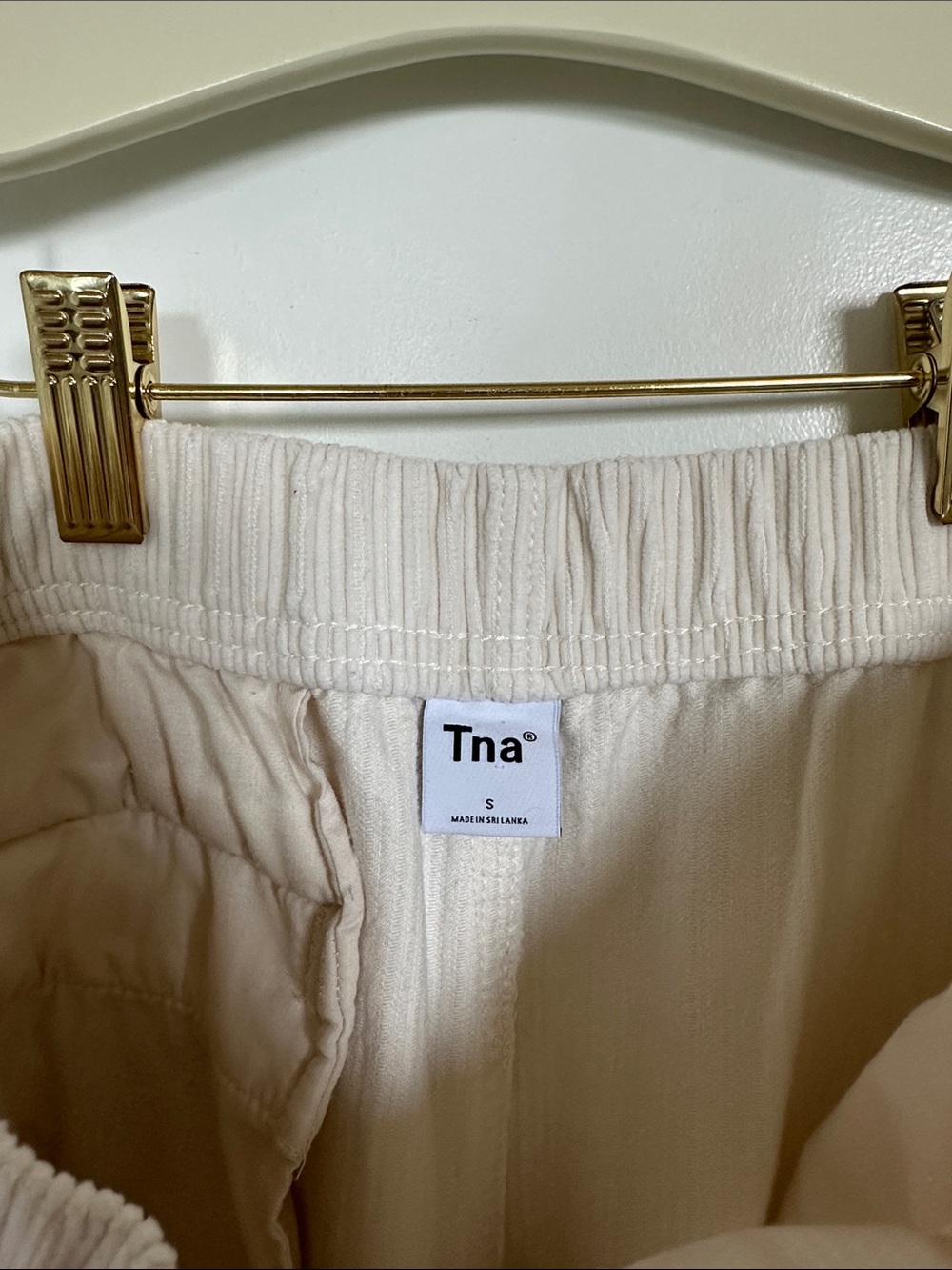Aritzia Cream Corduroy Wide-Leg Pants - Picture 2 of 4